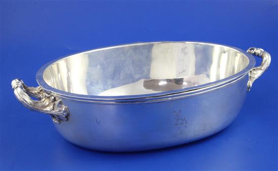 A William IV oval two handled silver vegetable tureen and liner by R & S Garrard & Co, 44 oz.